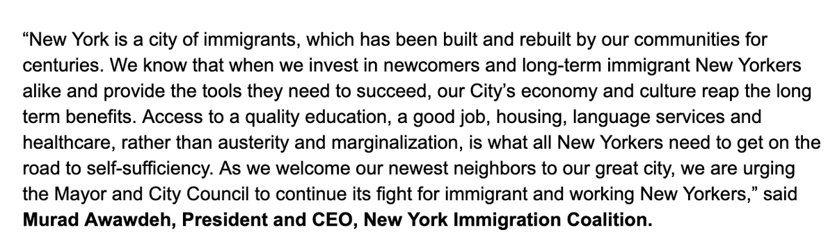 🚨 STATEMENT: We Rallied at City Hall For Pro-Immigrant NYC Budget & Legislation ' 'Access to a quality education, a good job, housing, language services and healthcare, rather than austerity and marginalization, is what all NYers need' @HeyItsMurad 🔗 nyic.org/2024/05/immigr…