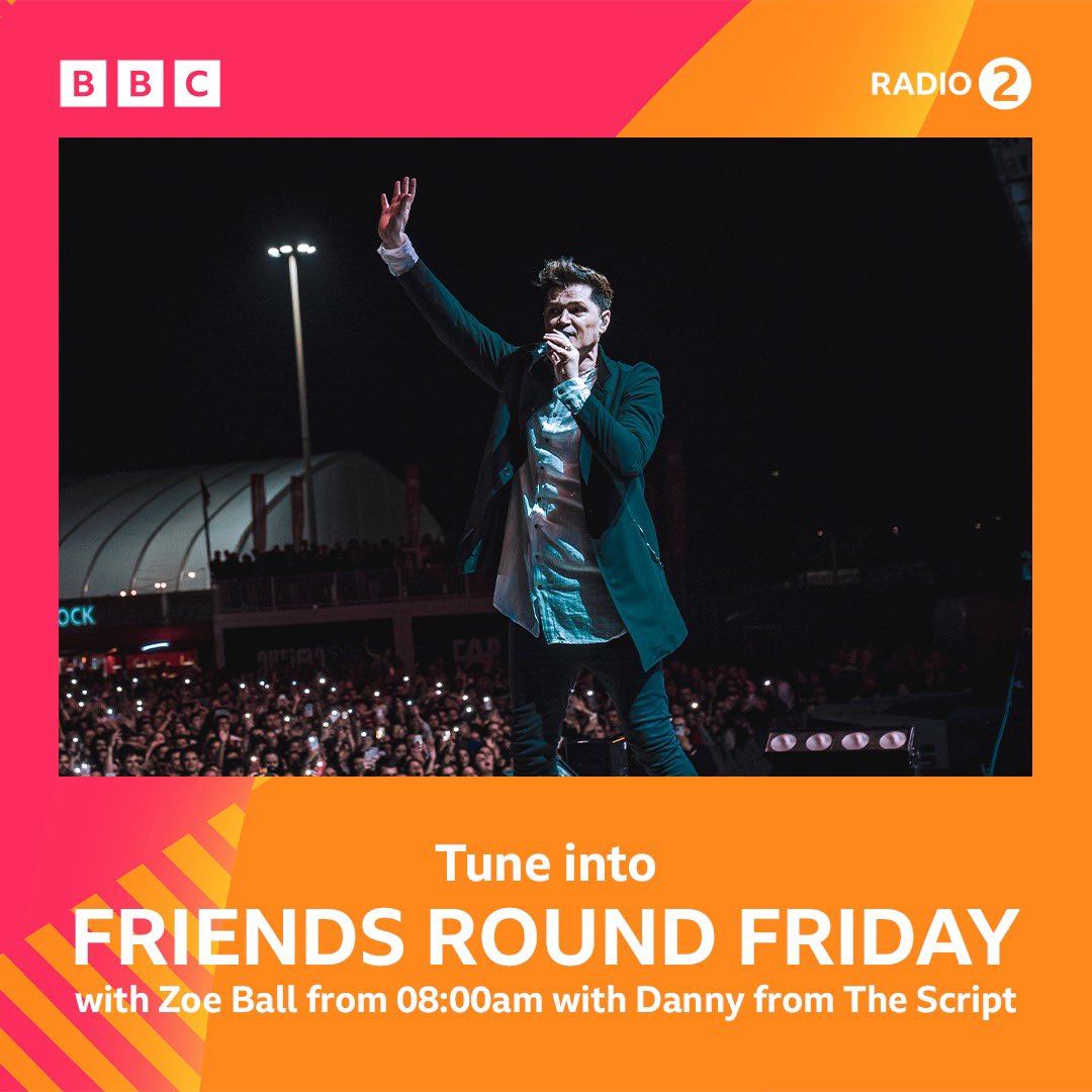 #TheScriptFamily Don't miss out this Friday morning! Tune in to Friends Round Friday with Zoe Ball on BBC Radio 2 from 8amBST to catch Danny talking about the new single 'Both Ways'!