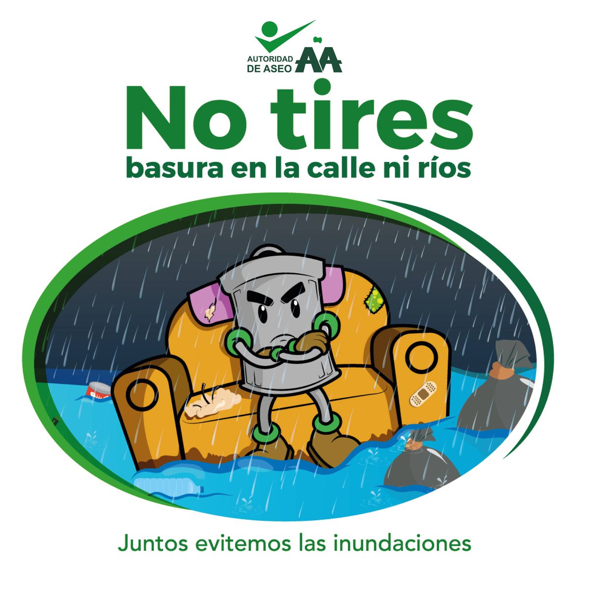 La mala disposición de la basura, es una de las causas principales de inundaciones, depositemos responsablemente nuestros residuos #SomosAAUD trabajando por #UnPanamáMejor. #ResiduosEnSuLugar Juntos #SomosParteDeLaSolución.