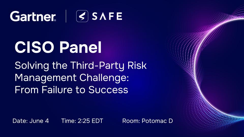 At #Gartner2024? Don't miss our CISO Panel: Gain insights into transforming third-party #cyberrisk practices, the role of #automation and #AI, and the need for a defensible strategy.

#cybersecurity #cyberriskmanagement #cyberriskquantification