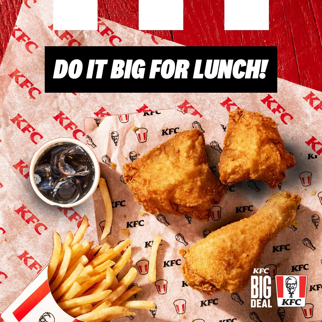kfcjamaica's tweet photo. We still a do it BIG!
Get the finger lickin’ BIG flavour of your favourite KFC Big Deal today!
#KFC #KFCJamaica #KFCCravings #KFCBigDeal #KFCLunchtime https://t.co/qBAeRZqb45