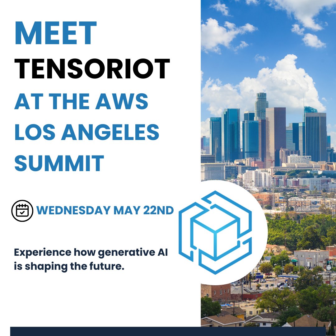 Discover how generative AI and AWS tech can boost your productivity and innovation with TensorIoT at the AWS Summit Los Angeles on May 22, 2024. Join us to explore AWS solutions for operational excellence and faster product development. Connect with us! tensoriot.com/contact
