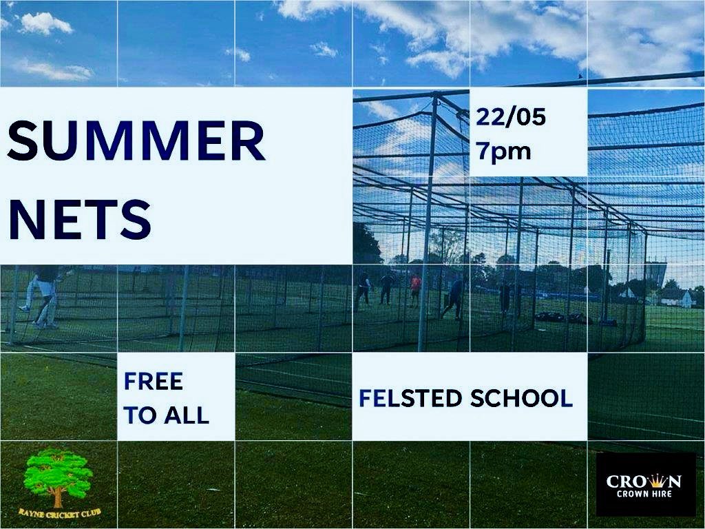 rayneccsocial's tweet image. Next Wednesday we have our first outdoor net and this summer nets will be completely free! We are keen to encourage new and returning players into cricket so join us at Felsted school from 7pm 🌳 

#cricket #sport #social #villagecricket #local #rayne #braintree #essex #team #net