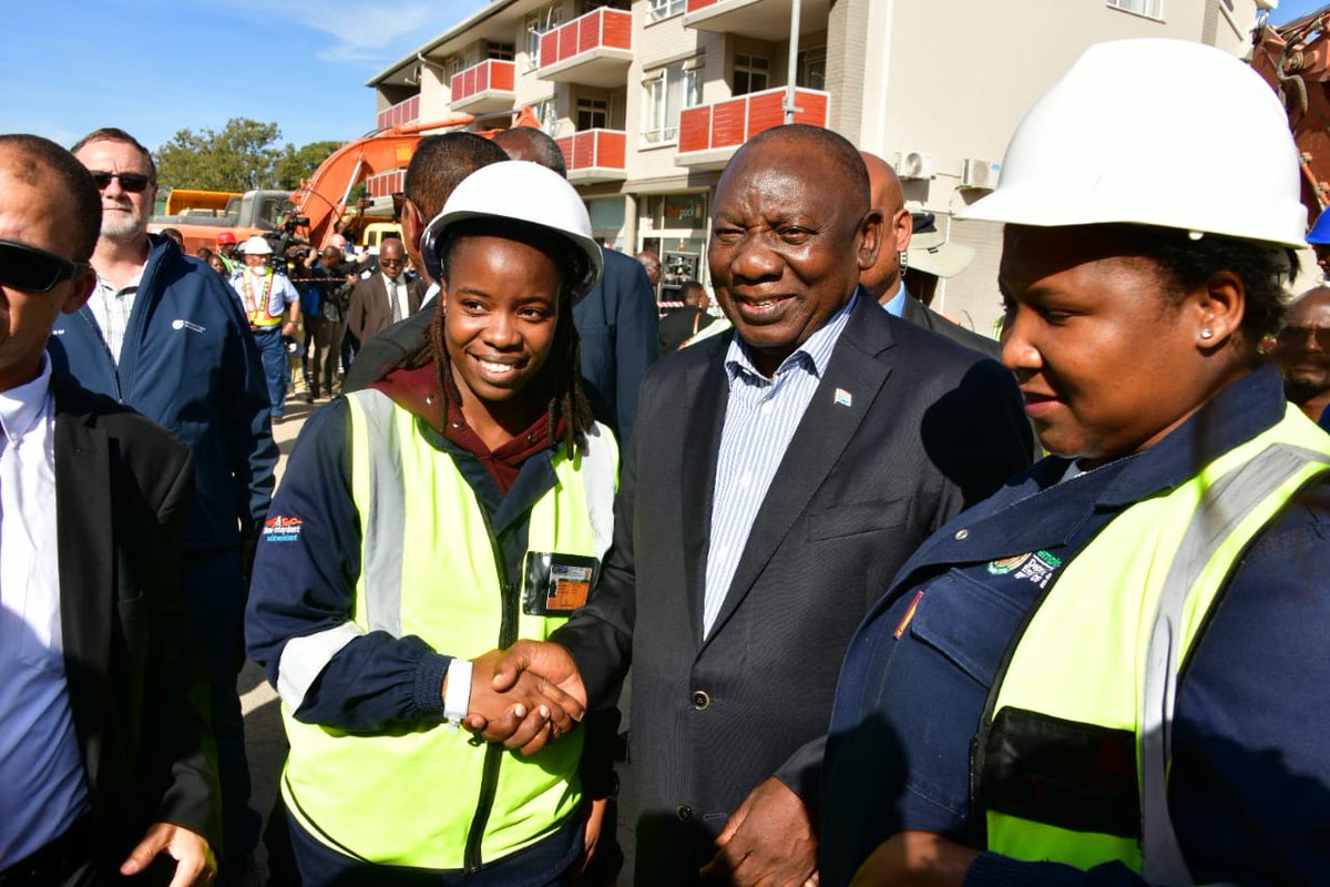 President Cyril Ramaphosa visits the George Building Disaster site. #GeorgeBuildingCollapse