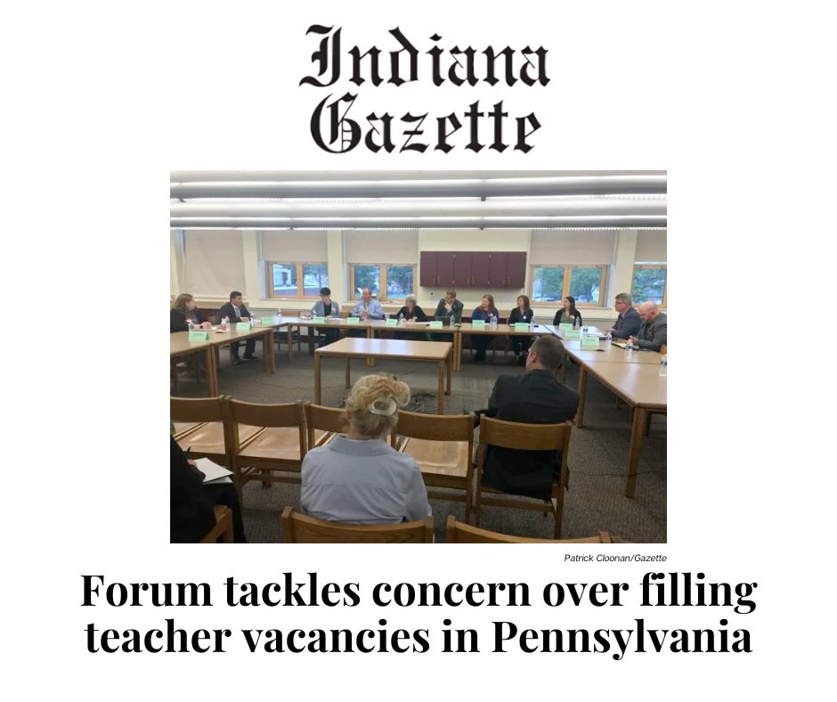 “In the past decade, the number of certified teachers produced by Pennsylvania’s education programs has fallen by 75 percent, and teacher turnover is at an all-time high,” said Amy Morton of <a href="/CtrEdEcon/">National Center on Education & the Economy - NCEE</a> at our Indiana, PA roundtable on Tuesday, May 14.
tinyurl.com/mr2ymhz4.
