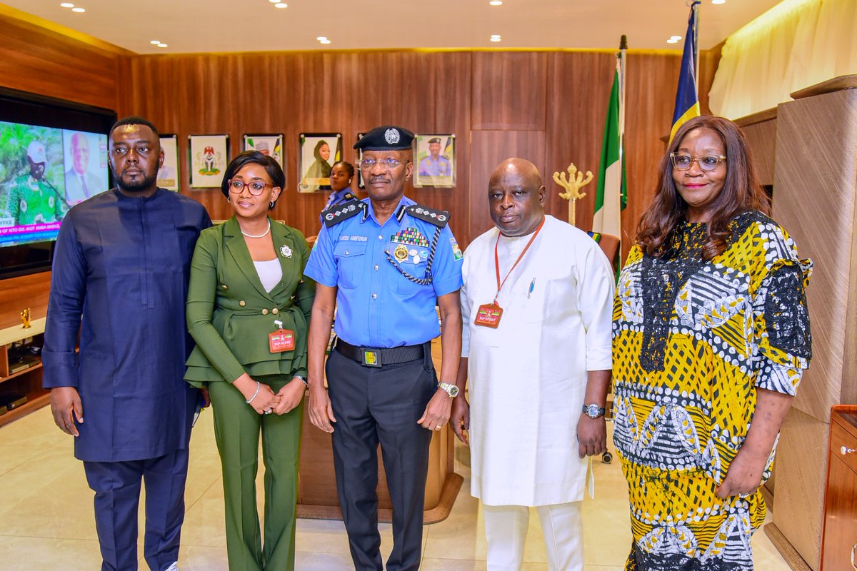 #PhotoNews | Today, May 16, 2024, the Inspector-General of Police, IGP Kayode Adeolu Egbetokun, Ph.D., NPM, welcomed the newly appointed MD/CEO of TVC News, Mrs. Victoria Abiola Ajayi, accompanied by the Director of News, Stella Jacobs, and veteran journalist Babajide