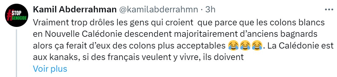 Donc, Kamil @kamilabderrahmn : si je comprends bien, vous, personnellement, vous devez demander aux Français dits 'de souche', comme moi, l'autorisation de vivre ici, sur le sol français ? Et si je refuse, vous devez dégager illico ? Ca a changé, la gauche...🙂