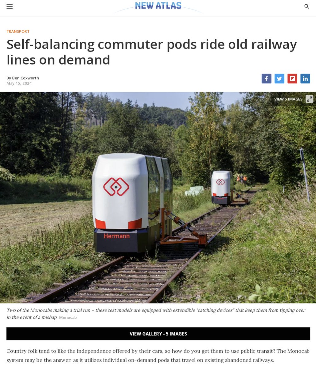 I assume this is the kind of thing that the 'I'm not against transit but I don't want light-rail' crowd wants on the Atlanta Beltline instead of trains. Ridiculous little pods creeping along. I don't understand people. newatlas.com/transport/mono…