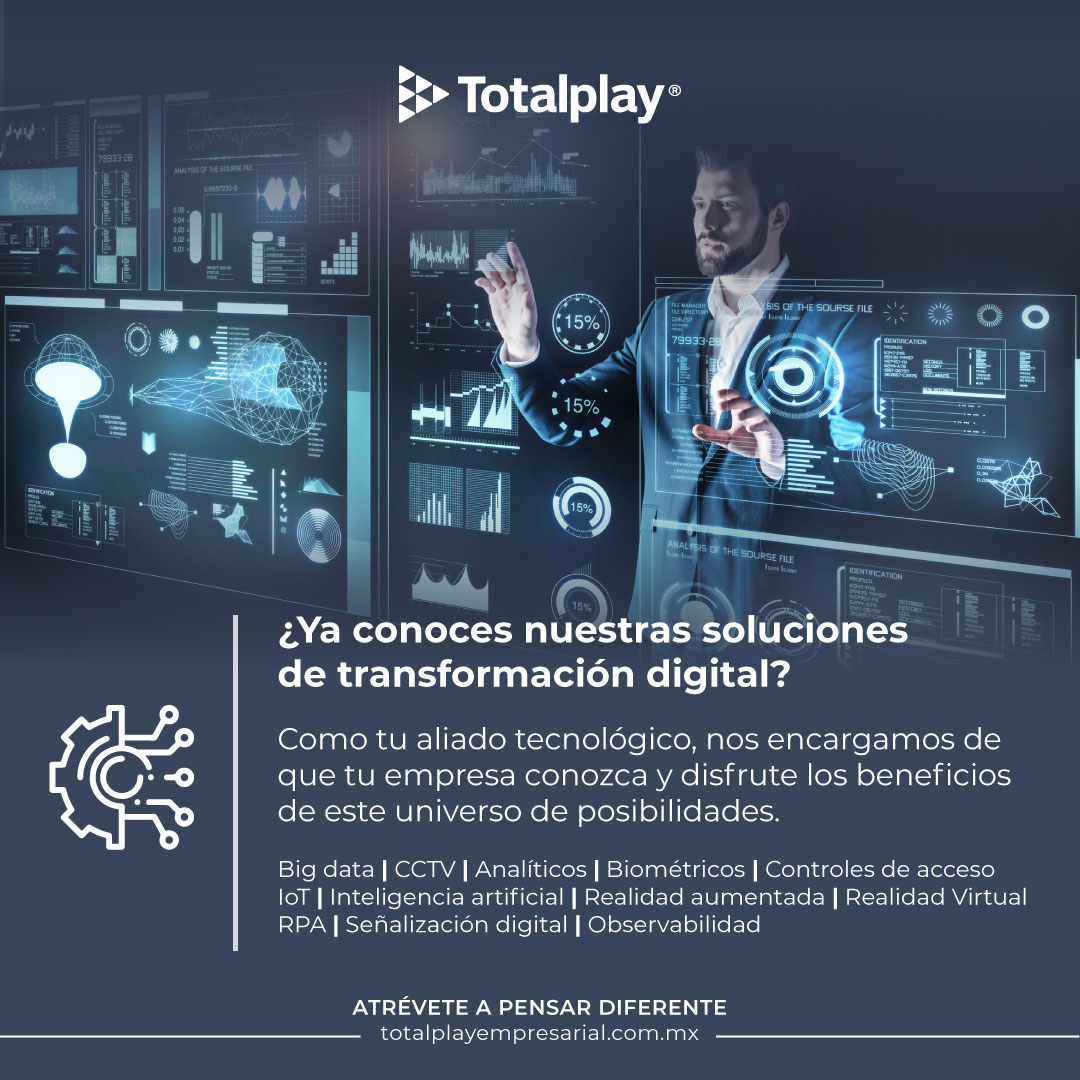 Hoy la transformación digital es el motor de desarrollo que impulsa el crecimiento de las empresas. Queremos conocer tus necesidades y ayudarte a cumplir tus objetivos mediante el uso de innovación tecnológica.

Llámanos al 800 188 0002, donde uno de nuestros asesores te brindará