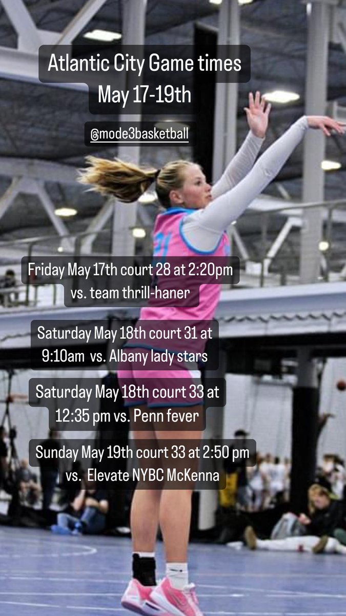 Atlantic city game times!