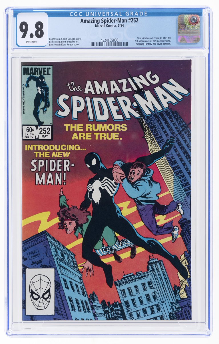 Amazing Spider-Man #252 May 1984 CGC 9.8 NM/MINT (1st Black Costume) @HakesAuctions