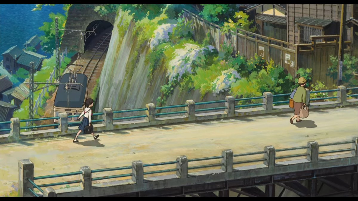 Tonight I need some uplifting so I'm going to watch #FromUpOnPoppyHill @ghibli since Thursday nights are Film nights for me. I thought I'd write a little thread on why I love #Ghibli backgrounds too. 1/