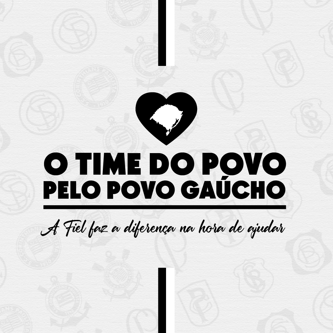 VAMOS AJUDAR O RIO GRANDE DO SUL, FIEL! 🚨 O Parque São Jorge continua recebendo as doações de produtos de higiene pessoal e de limpeza, de terça a domingo. É o Time do Povo pelo povo gaúcho! 🖤 #VaiCorinthians