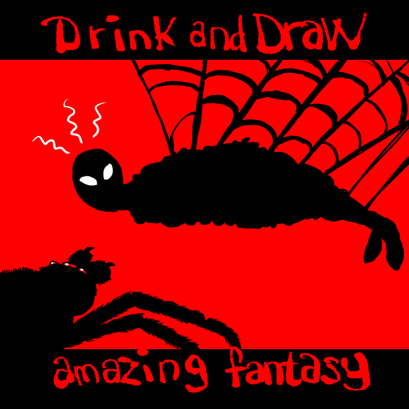 Tonight's second prompt! Boy, do superhero comics suck... like spiders do! Yer' tea is oot! #goshBFDD