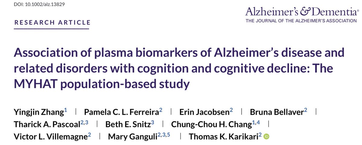 Thomas K. Karikari (@tommykakari) on Twitter photo Two papers in two days for the #KarikariLab. Paper 1 gives guidelines for blood biobanking to support biomarker studies. Paper 2 reports association of plasma biomarkers with baseline cognition & longitudinal change in the population-based MYHAT study. <a href="/PittPsychiatry/">Pitt Psychiatry</a> <a href="/PittADRC/">Pitt's Alzheimer's Disease Research Center</a> Two papers in two days for the #KarikariLab. Paper 1 gives guidelines for blood biobanking to support biomarker studies. Paper 2 reports association of plasma biomarkers with baseline cognition & longitudinal change in the population-based MYHAT study. <a href="/PittPsychiatry/">Pitt Psychiatry</a> <a href="/PittADRC/">Pitt's Alzheimer's Disease Research Center</a>