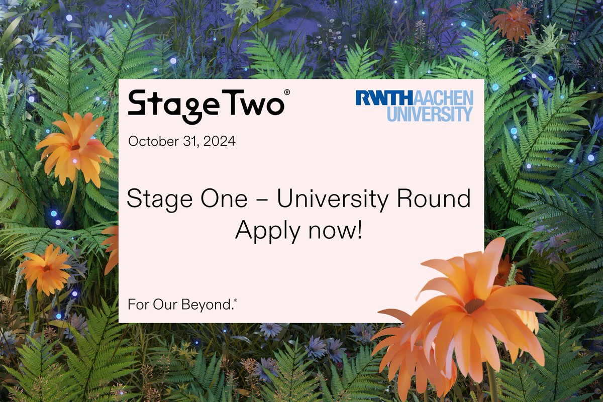 Apply now to represent @RWTH on the international level at Stage Two | You qualify if your start-up is early-stage but investment-ready (VC case), has raised no more than €500K in equity & €1.5M in grants, & is an industrial gamechanger! Apply by 7 June: docs.google.com/forms/d/e/1FAI…