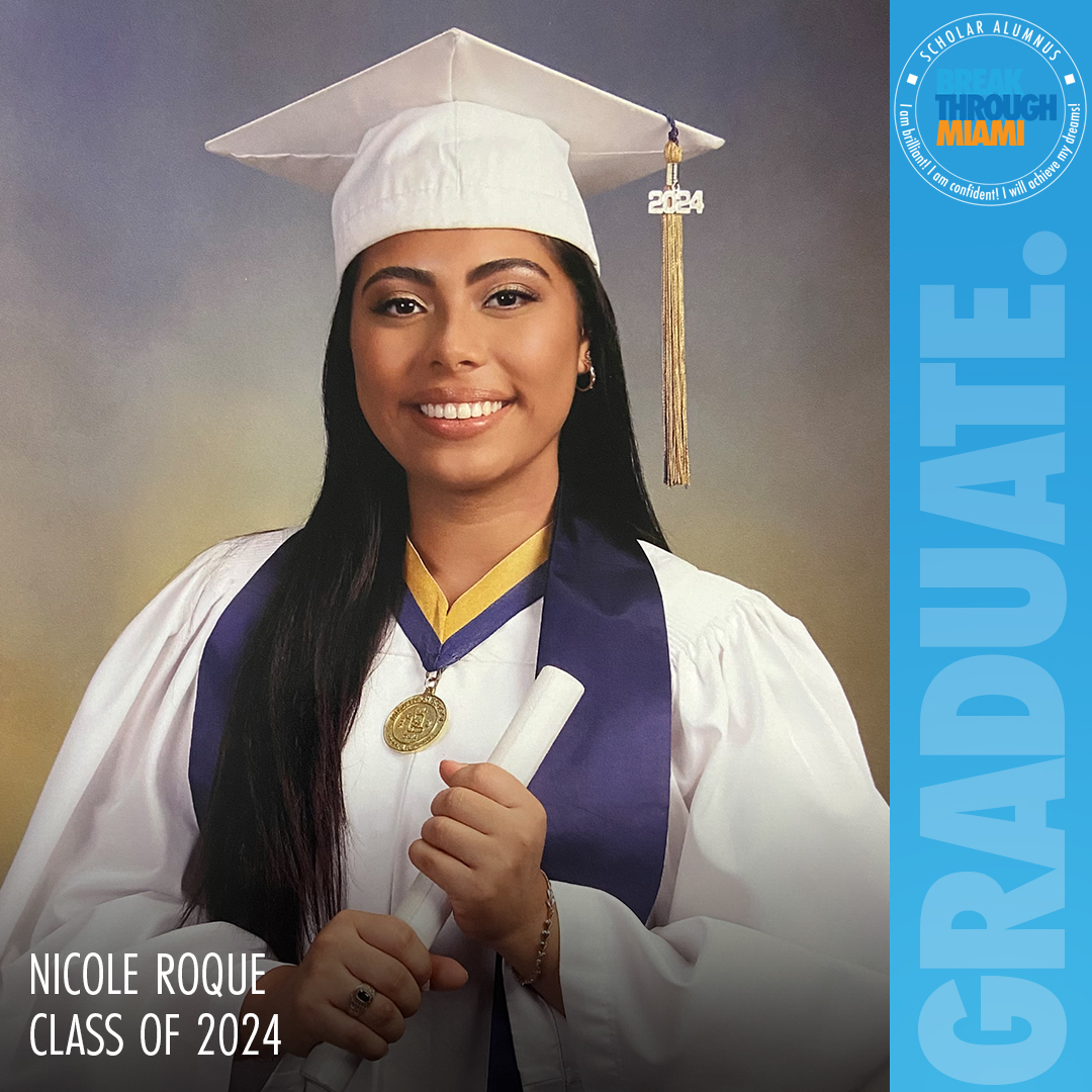 Congratulations to Breakthrough Miami Scholar Nicole Roque! 🎓

Nicole's dedication to excellence and her outstanding leadership is an inspiration. Nicole will pursue a major in Business/Accounting and Psychology as a First-Generation student at @FIU.

#CollegeSigningDay