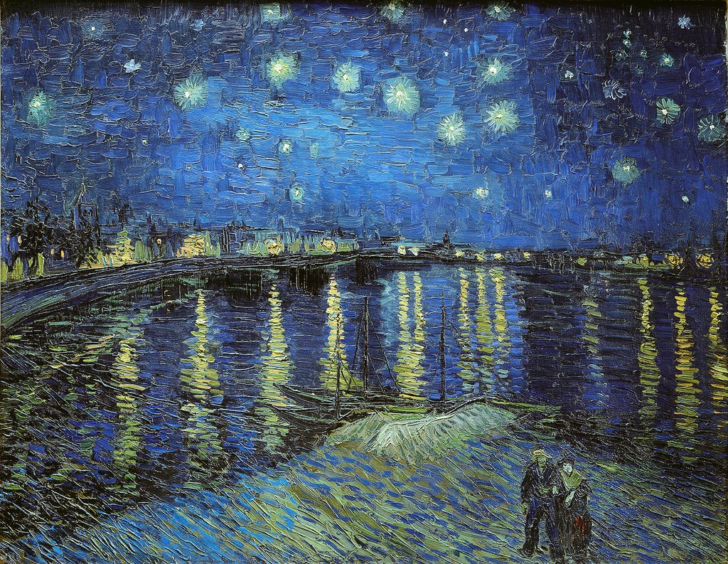 Buenas noches “¿Cuándo voy a conseguir hacer el cielo estrellado, ese cuadro que siempre está en mi mente?”,... Vincent van Gogh (1853-1890) La noche estrellada sobre el Ródano, 1889.