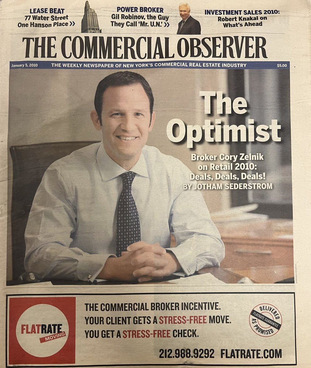 #Tbt. Today we found this gem from January 2010. A @commobserver cover featuring @CoryZelnik as The Optimist (with side burns). @BobKnakal was also featured sharing what to expect in investment sales. Somethings always remain the same … 💪🔥 #cre #retwit #commercialrealestate