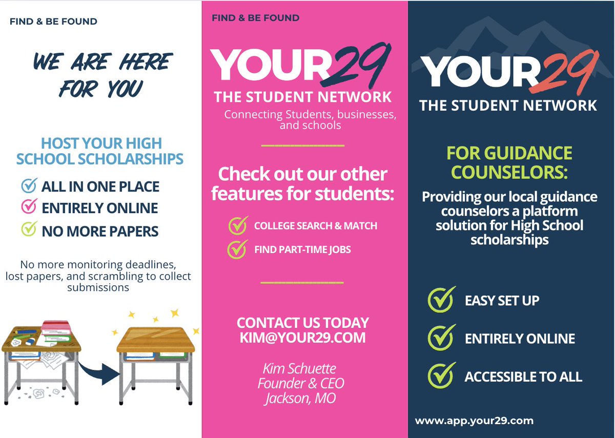 ‼️Attention guidance counselors‼️ Experience the convenience of housing ALL your students' scholarships in one ONLINE platform with Y29. Say goodbye to deadline scrambling and lost paperwork. Discover how we can help simplify your workload today! #connect #students #scholarships