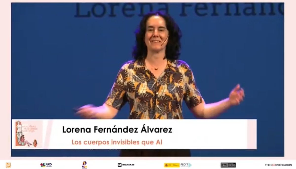 Ya online mi charla de #LasQueCuentanLaCiencia sobre 'Los cuerpos invisibles que AI' youtu.be/KA1sl6xXZ-U?fe… O cómo nuestros cuerpos están presentes en la IA si son cosificados o para controlarlos. De lo contrario, desaparecemos. Construyamos futuros sociotécnicos dignos 💪