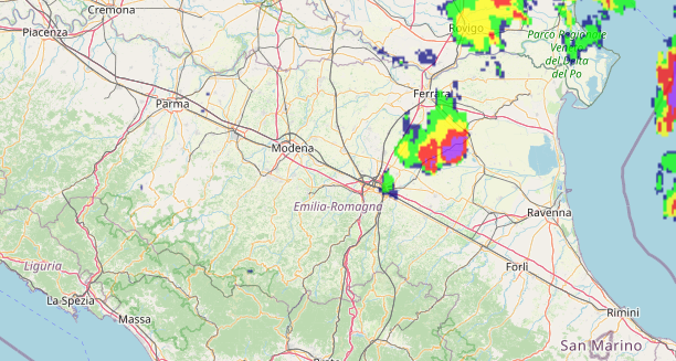 ⚡#InfoMeteoER #temporale tra le province di #Bologna e #Ferrara in spostamento verso il mare, con frequenti fulminazioni e locali e/o temporanee grandinate. ➡️bit.ly/radarmeteoER