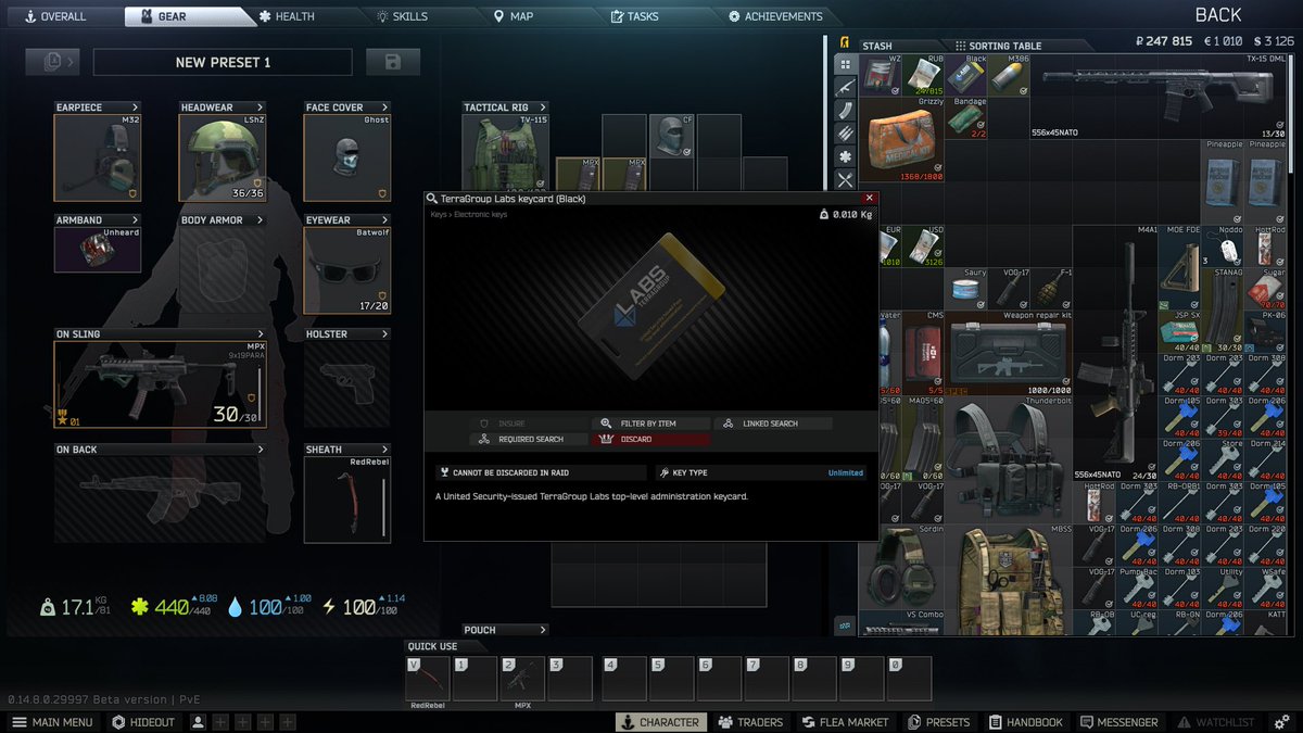 Did I just go broke on PvE #tarkov buying black keycard knowing I can earn it through a quest?

Yes. Yes I did. And I don’t regret a fucking thing. 

#escapefromtarkov