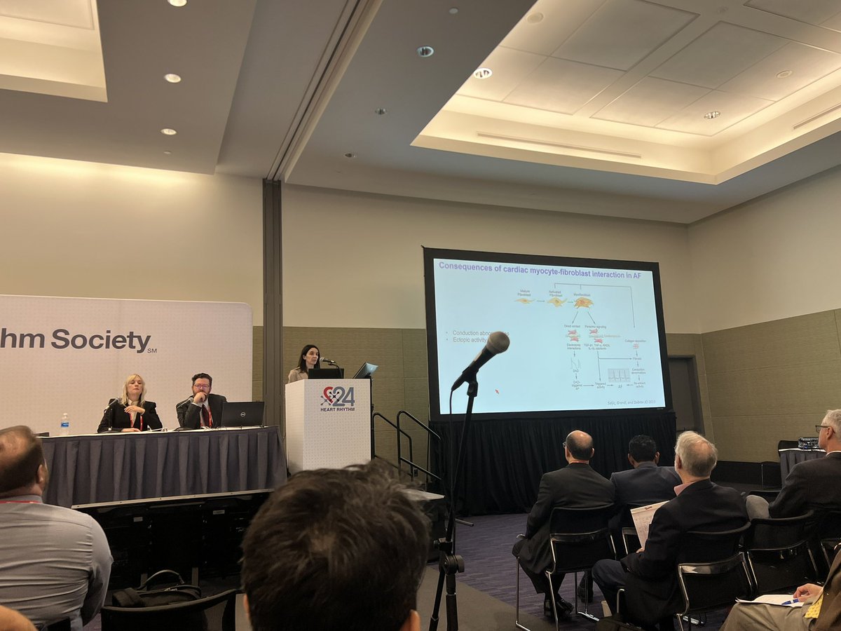 @pmjboyle co-chairing a full house session on cellular cross talk and arrhythmias at #HRS24 @HRSonline. What a great way to kick start #HRS24 in Boston. @UWMedHeart