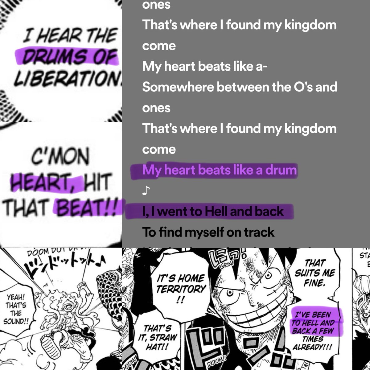 I love when I listen to a song and parts of the lyrics just scream LUFFY 🤍💜