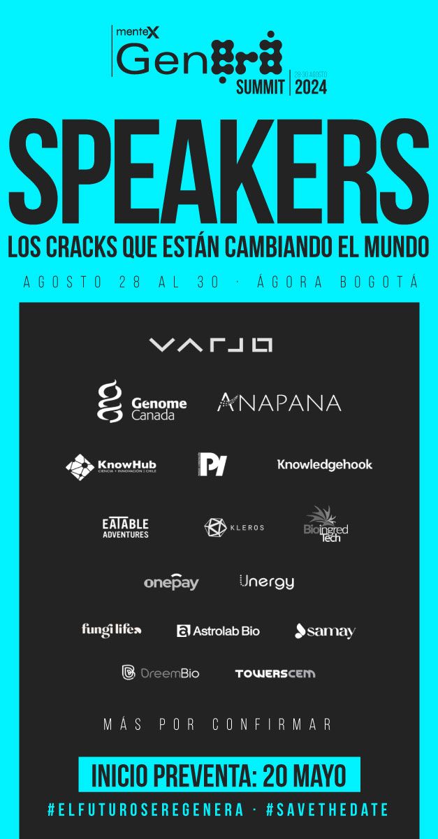GatPrograma's tweet image. #Actualidad✨🚀Por segundo año llega el 'Genera Summit', un evento  que reúne a #líderes de clase mundial para entender cómo utilizar las #tecnologías generar #impacto en los negocios y la #sociedad, y apuntarle a un mejor futuro. Invitado: @dreembio. @MenteX_co @AgoraBogota