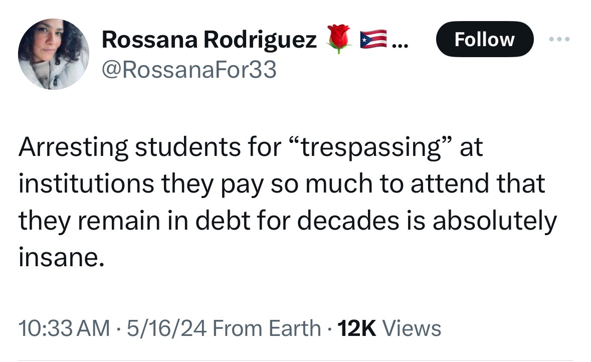 Are these the same “students” who are spending all day in tents, walking out of class, and protesting? Either they are not really students, or they fail to recognize that they are going into debt for no reason. #Chicago