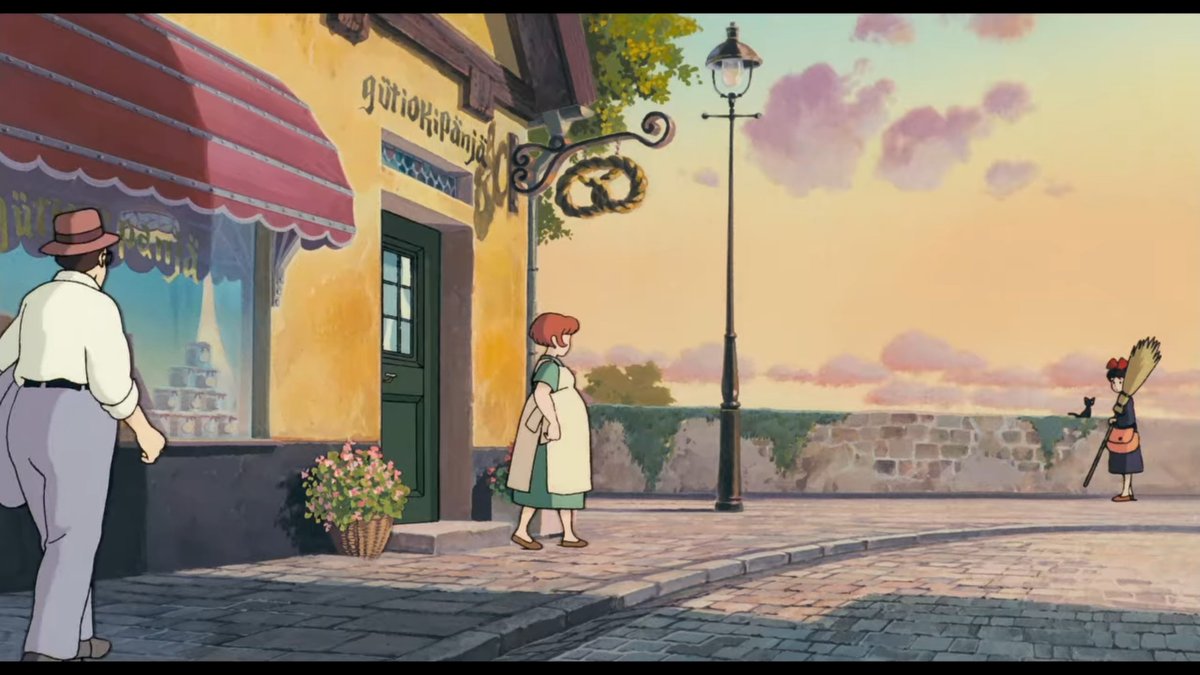 Attention to Detail: I love the texture of the backgrounds in Ghibli films. Not only are they meticulously detailed but there is always, always there incredible intricate play between light and shadow. #KikisDeliveryService 2/