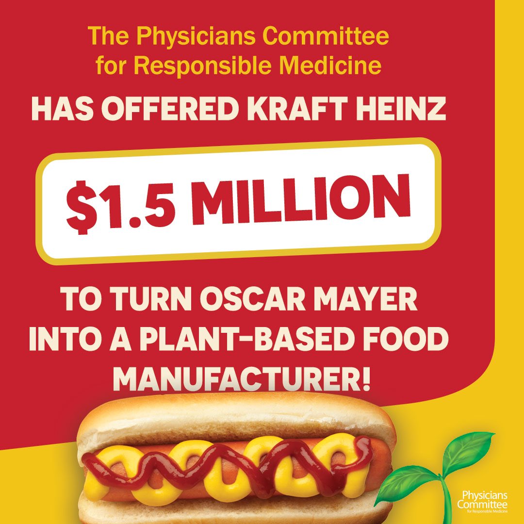 It’s true! The Physicians Committee has offered to buy @oscarmayer. 🌱🌭