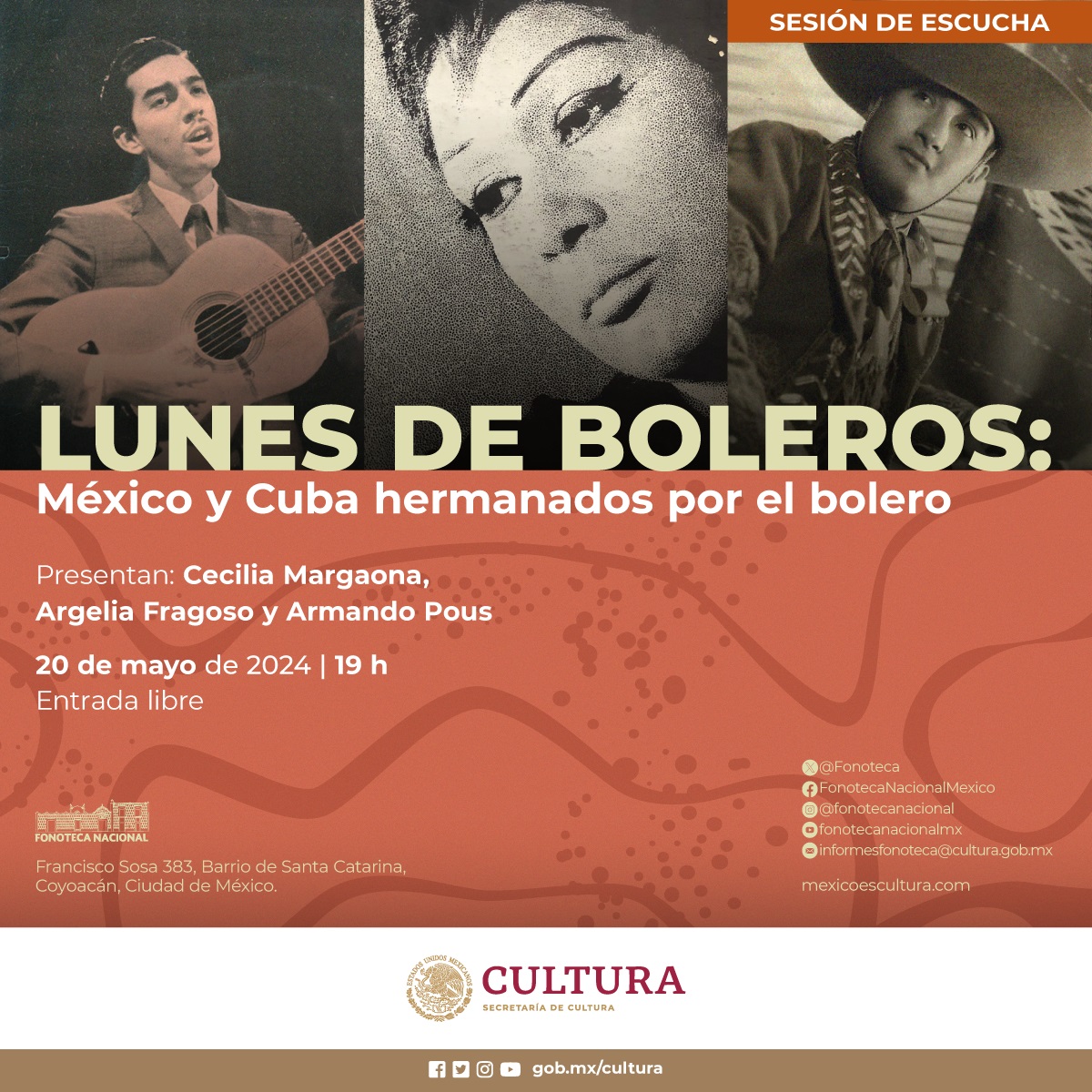 La @Fonoteca Nacional presenta la sesión de escucha 'México y Cuba hermanados por el Bolero' 🇲🇽 🤝 🇨🇺 🔹 Se realizará un recorrido musical a través de los boleros más emblemáticos de ambos países. 🔗 shorturl.at/kuGS6