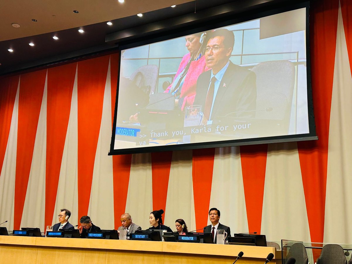 Amb @LokThapa2071 moderated a panel discussion on ‘Means of Implementation: Digital Cooperation, STI, Capacity Building for National Efforts to Advance the SDGs’ during @UNECOSOC # the 2024 Operational Activities for Development Segment.