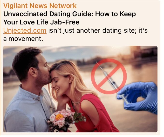 Er is tegenwoordig voor alles een app!
😳😳😳

Een datingsite voor ongevaccineerden‼️ 

vigilantnews.com/post/unvaccina…

🖐🏻💉🖐🏻💉🖐🏻💉🖐🏻💉🖐🏻💉🖐🏻💉🖐🏻