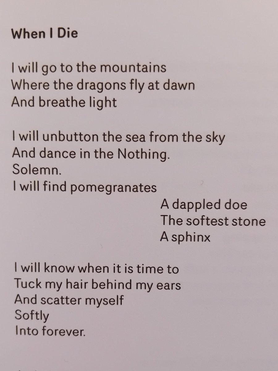 Just back from a wonderful poetry reading at my children's school. This was one of my daughter's contributions to the evening. I know I will never have the vision to write anything as beautiful as 'I will unbutton the sea from the sky...' (Thank you @CalebParkin for guiding her)