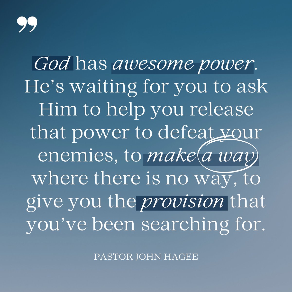 God has awesome power.