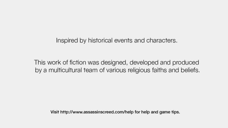 SynthPotato's tweet photo. The first screen of every Assassin's Creed game since 2007 and some people are now finding out that this series is not trying to tell a historically accurate story

"This work of fiction"