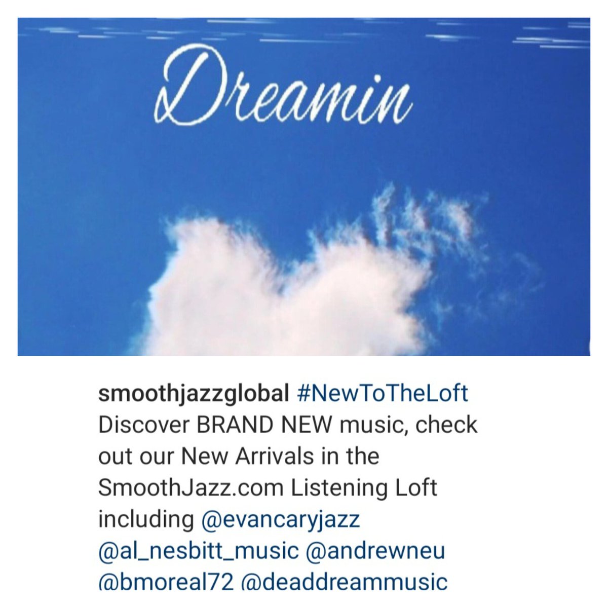 🙏🏽 Such an honor to have our NEW Album 'Dreamin' 🤍 added to the Smoothjazz Listening Loft @SmoothJazzRadio!!! Come join us & share the Vibe at the Loft! 🎧🎶   #grateful #newalbum #newarrivals #newmusic #newreleases #ListenUp #share #smoothjazz #jazzfunk #jazz #fusion #thankful