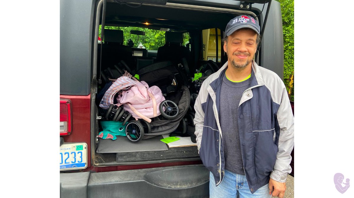 Robert from Spirit Airlines at Detroit Metro, paid us a visit again last week. He manages the baggage claim area for Spirit at Metro Airport and had decided that the abandoned strollers that were accumulating needed to find a home other than the dumpster. Thankfully, he found us!