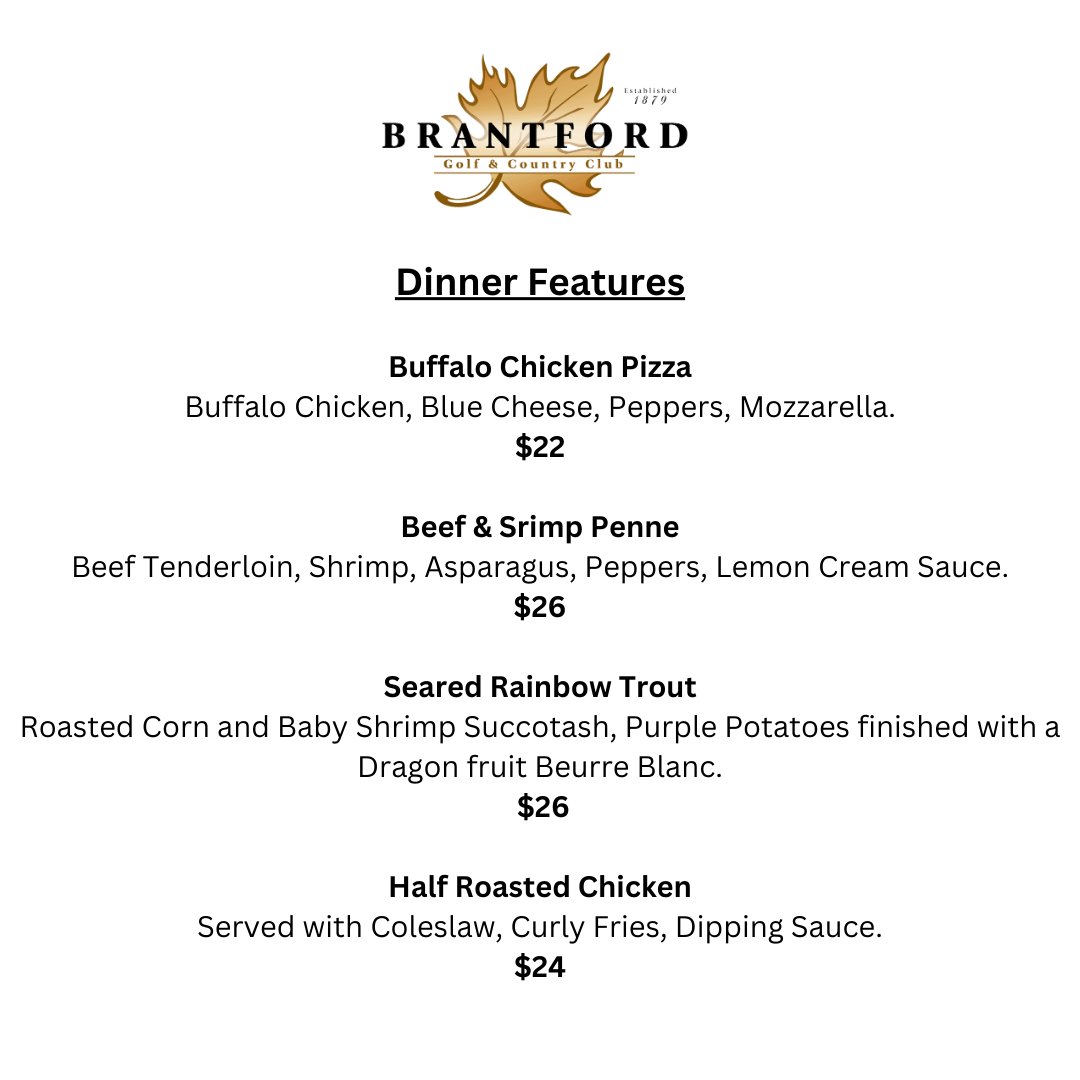 Terrace Room Dinner Features - May 16th