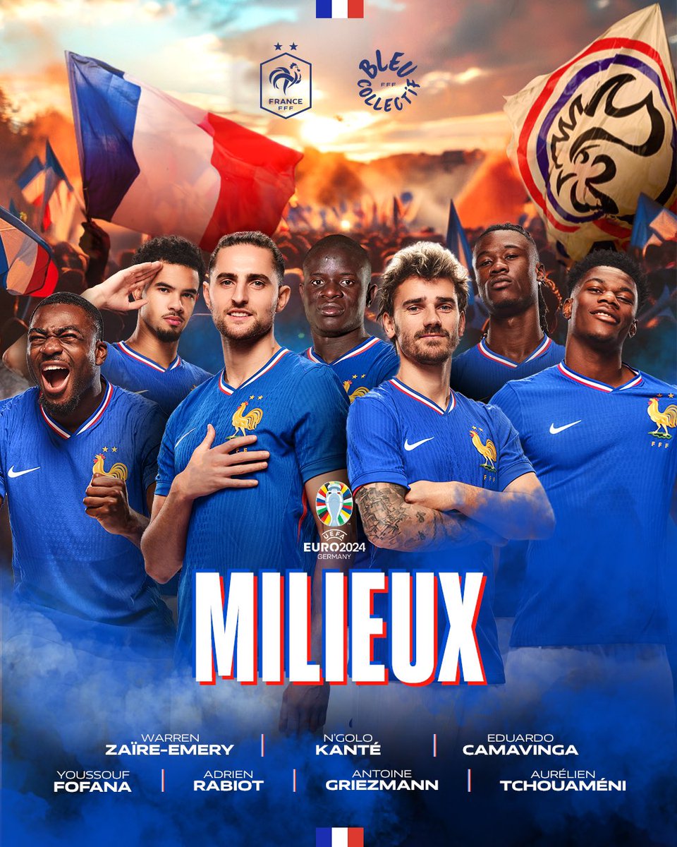 𝑵𝑶𝑺 𝑴𝑰𝑳𝑰𝑬𝑼𝑿 🦾🧠 Avec le retour de N’Golo 🤩 #BleuCollectif | #EURO2024