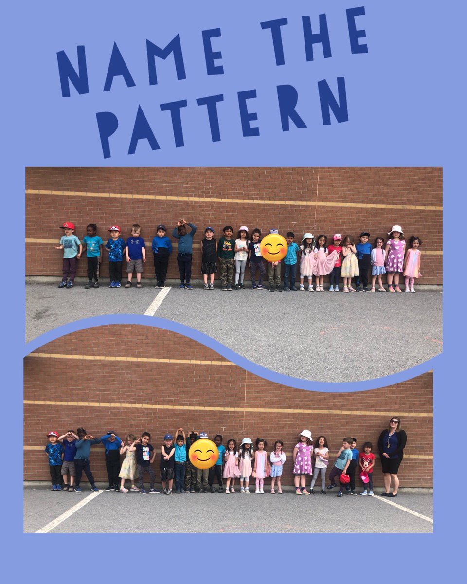 Can you guess the patterns? Our Ss worked together to make these two patterns outside! 🤩♥️ #ocsbKinder #ocsbMath #ocsbOutdoors #ocsbBeWell @StAnneOCSB