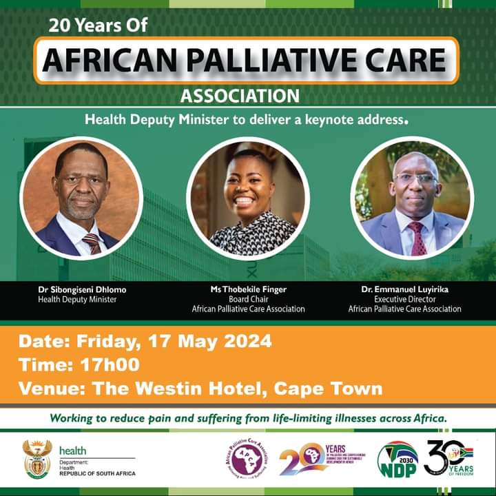 Deputy Minister, Dr Sibongiseni Dhlomo to deliver a keynote address at the African Palliative Care at the The Westin Hotel in Cape Town.