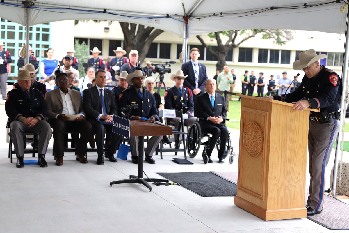 Earlier today, we had the privilege of dedicating the new DPS Fallen Officers Memorial and display during the department’s annual Peace Officers Memorial Service in Austin. Both the new memorial and display, which are open to the public, will serve as a permanent place to