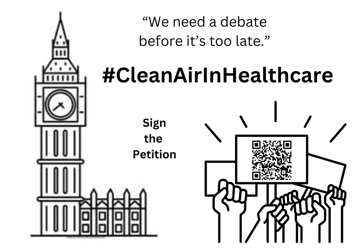 We need 100,000 signatures to have a chance of a government debate #CleanAirInHealthcare Who is with us? Sign and SHARE PETITION LINK🔽 petition.parliament.uk/petitions/6545…