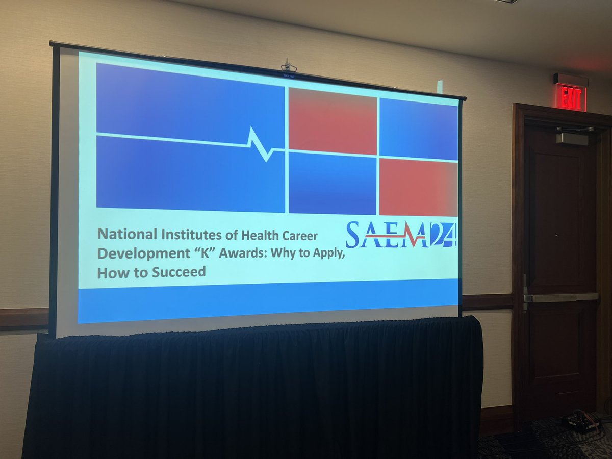 Happening now in Ahwatukee B! National Institutes of Health Career Development “K” Awards: Why to Apply, How to Succeed (Research Committee Sponsored) #SAEM24 @SAEMonline