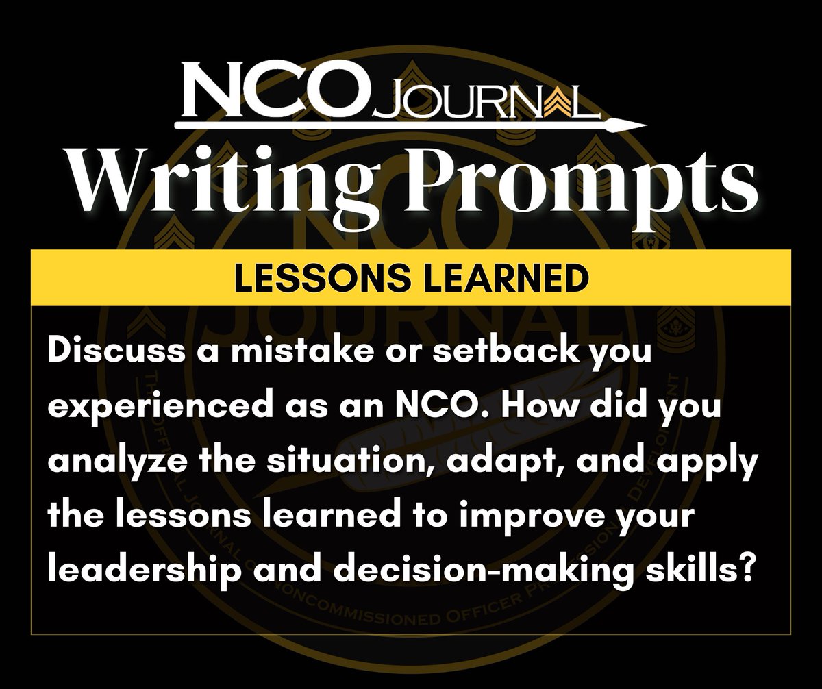 Are you looking to submit a paper to the NCO Journal but need ideas? Check out this prompt.
#CallForPapers #NCOJournal #ProfessionalDevelopment https://t.co/7hlyt3px4q