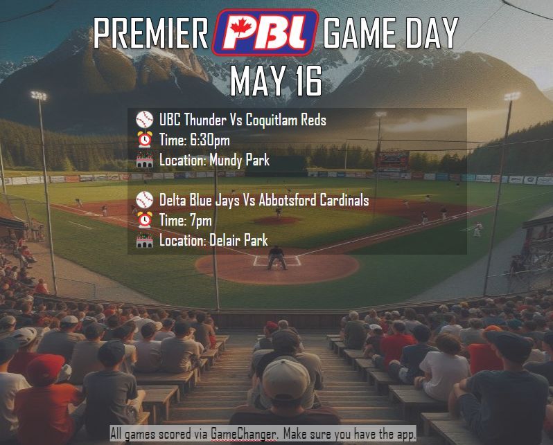 ⚾️BCPBL GAMEDAY - MAY 16 (PR)⚾️ Catch all the action and stats via GameChanger: Premier: buff.ly/3QnYKa4